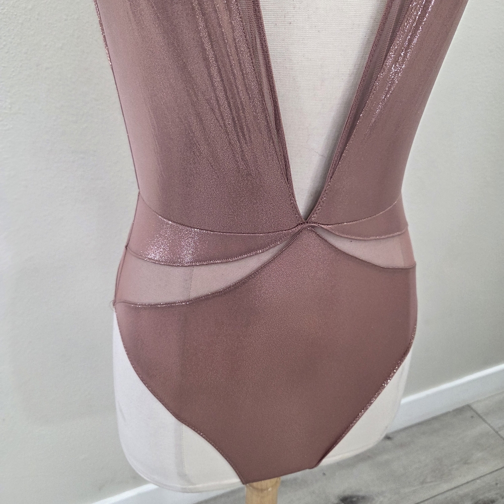 Victoria's Secret Sheer Plunge Bodysuit in Dusty Rose - Picture 5 of 8